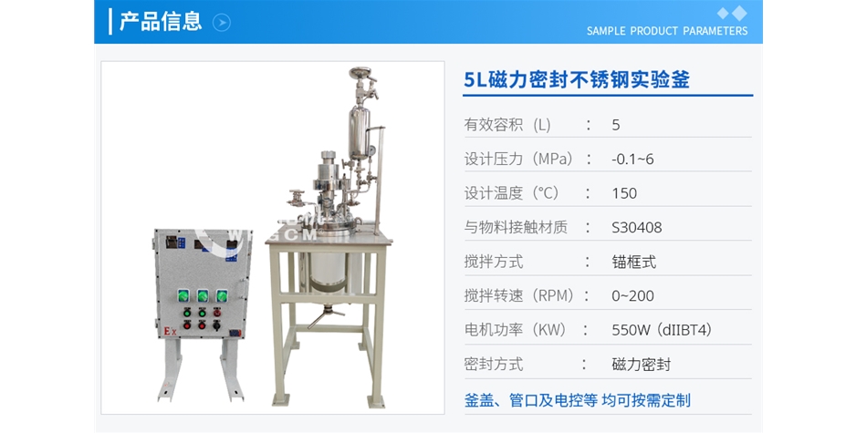 浙江5L磁力密封不銹鋼實(shí)驗(yàn)釜